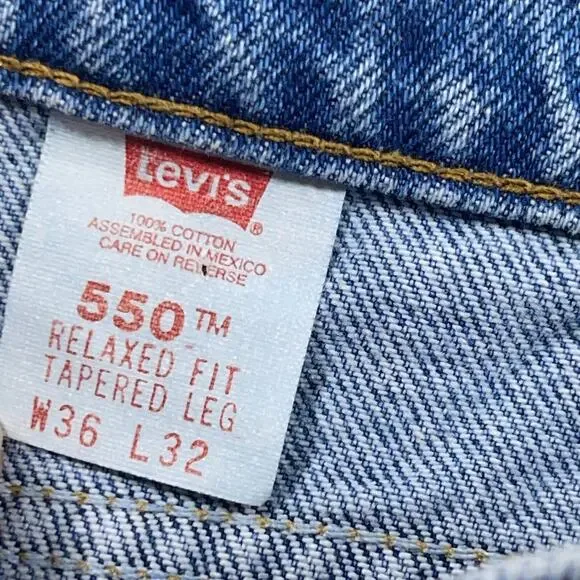 VTG Levi's 550 Jeans Men 36x32 Relaxed Fit Tapered Redwing Orange Tab 90s